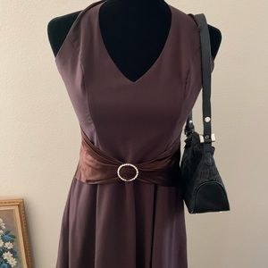 Y2K brown halter dress
